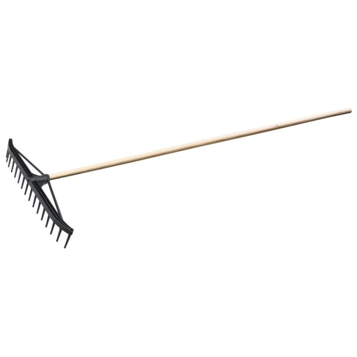 Plastick rive med træhåndtag 160cm